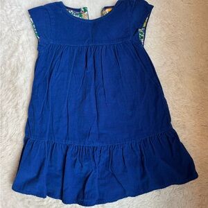 Kids Mini Boden Corduroy Blue Dress